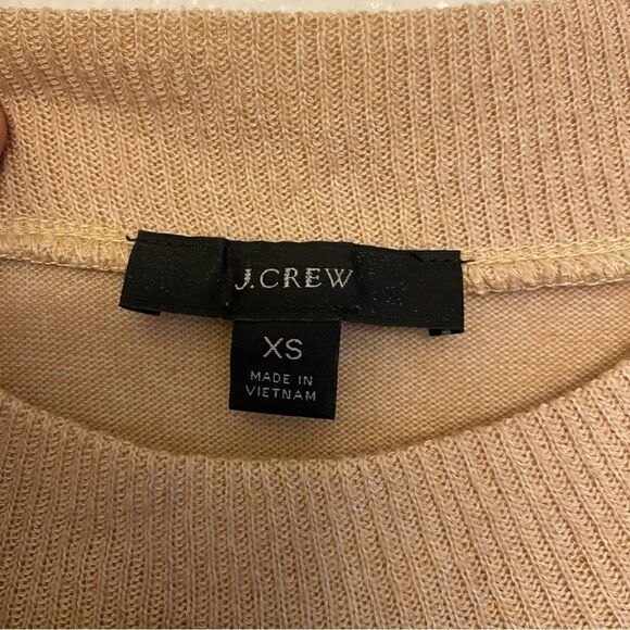 J CREW Supercozy crew mockneck pullover tan beige Tencel lyocell top-XS - Picture 7 of 9
